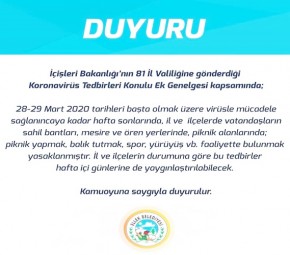 İçişleri bakanlığından koronavirüs için İl ve ilçelere gönderilen DUYURU